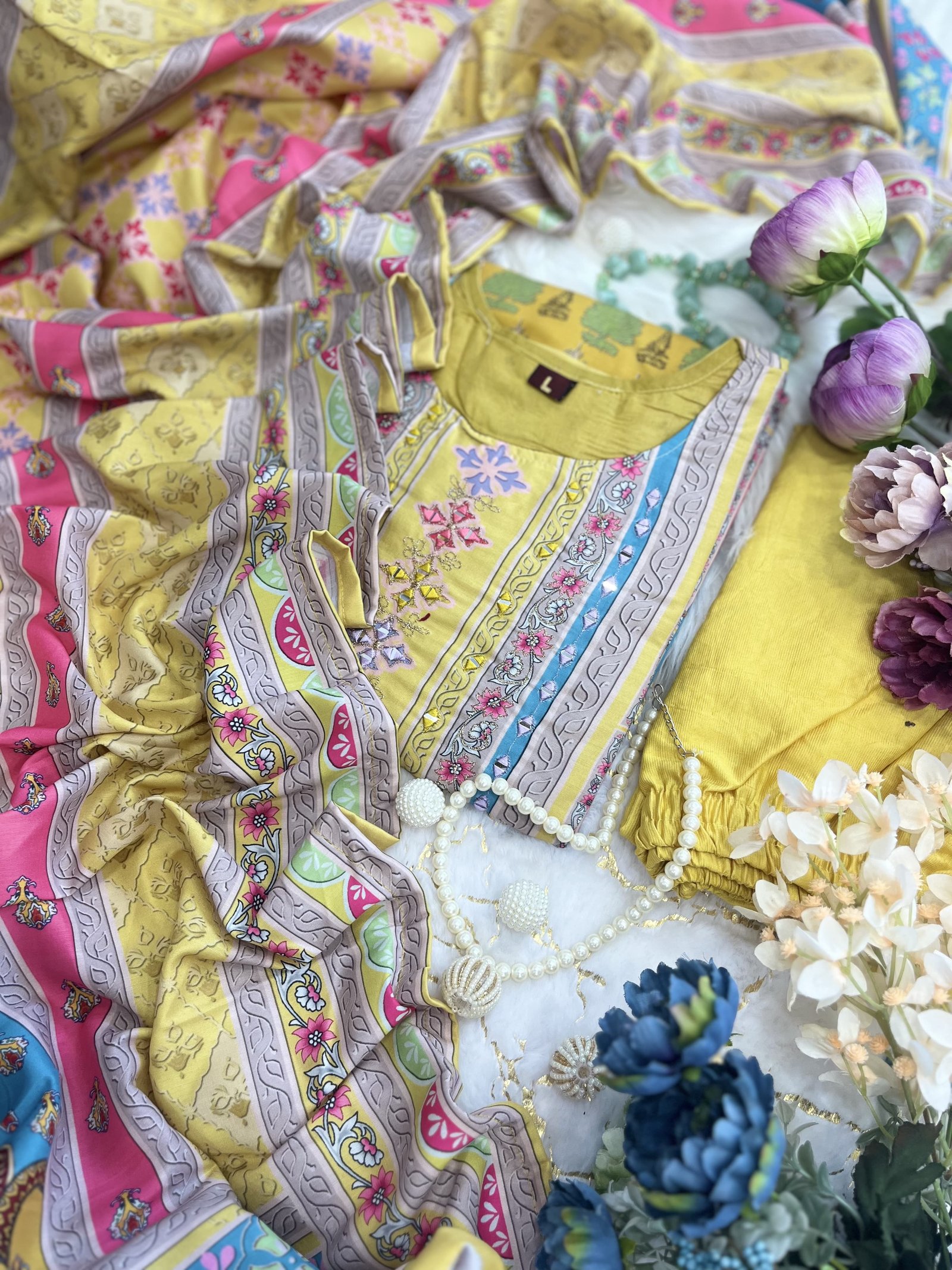 YELLOW MUSLIN SUIT