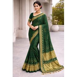 Gaji Silk Bandhani Saree - Exquisite Handcrafted Indian Traditional Wear