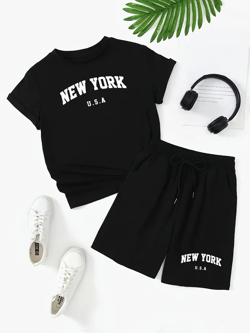 New Work Short Tshirt Set