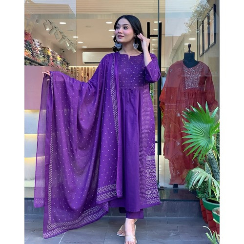 Traditional Yet Trendy Look Graceful Anarkali Kurti Set