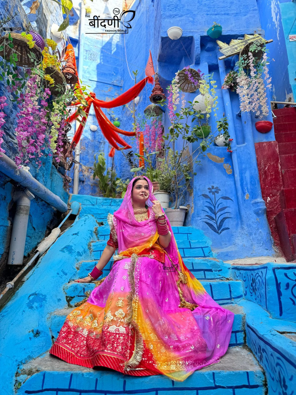 Humrahi Pure Pink Coloured Organza Fabric With Sequence And Resam Poshak