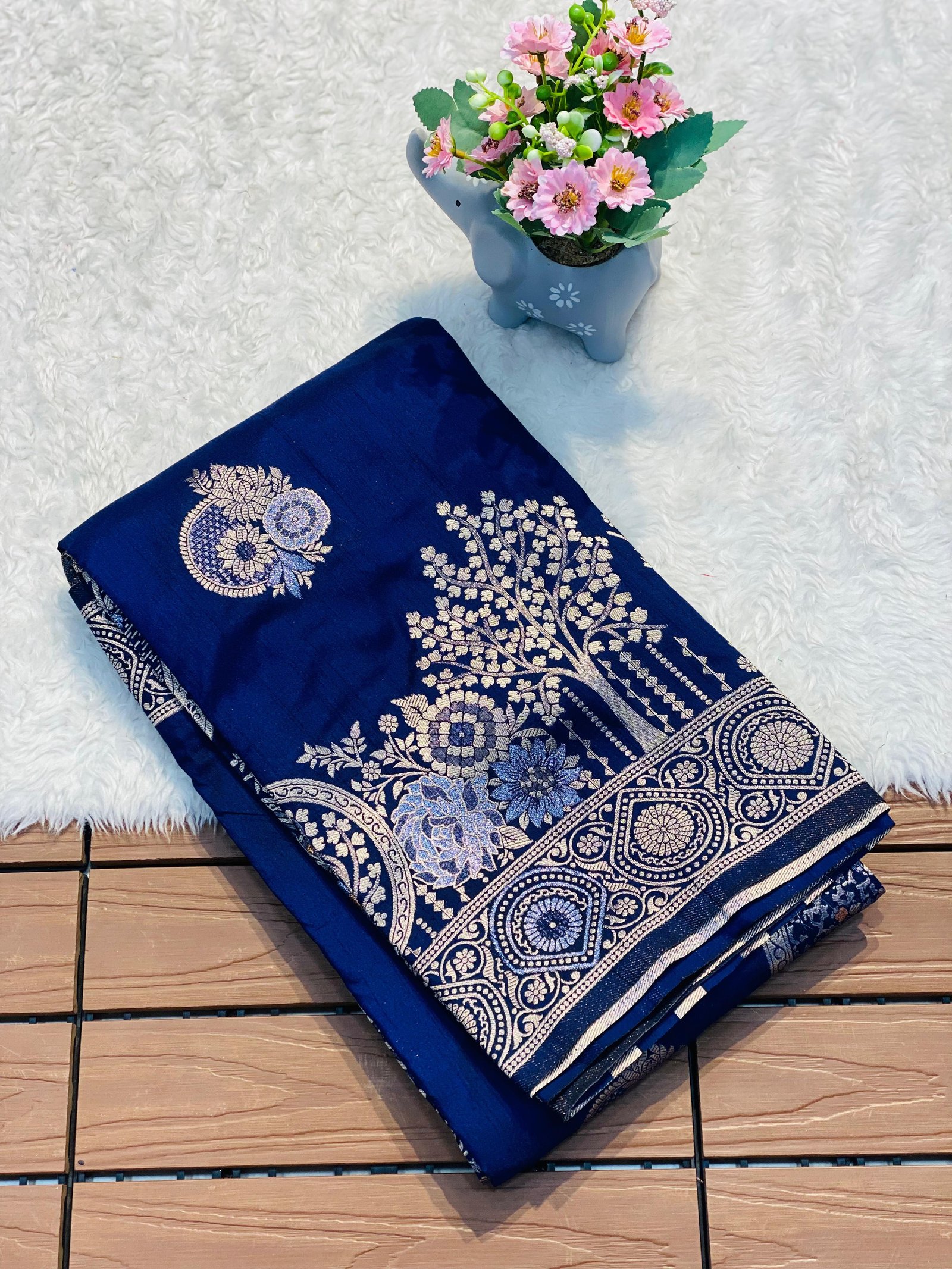 Pure Soft Banarasi Khadi Georgette Silk Saree