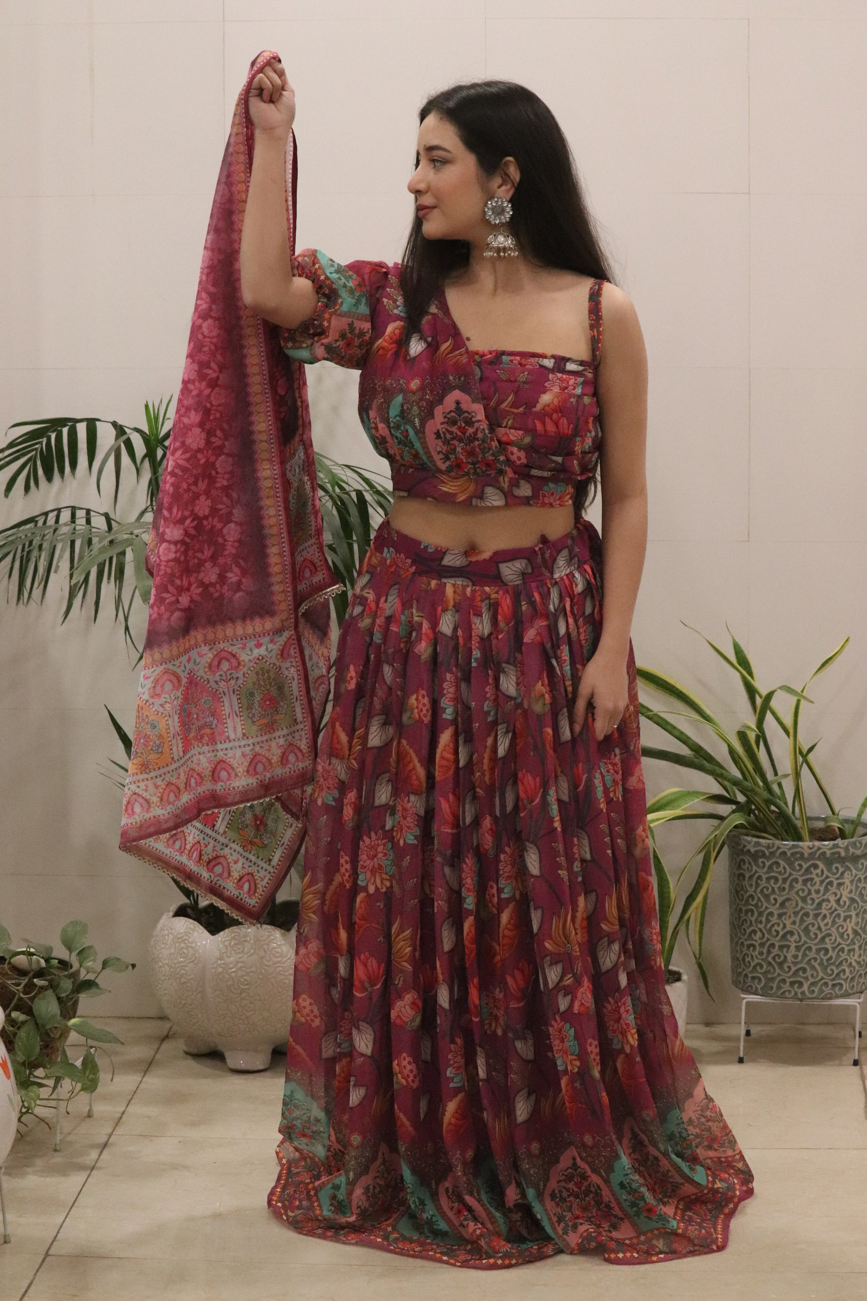 Designer Ready To Wear Digital Print Lehenga Choli For Women