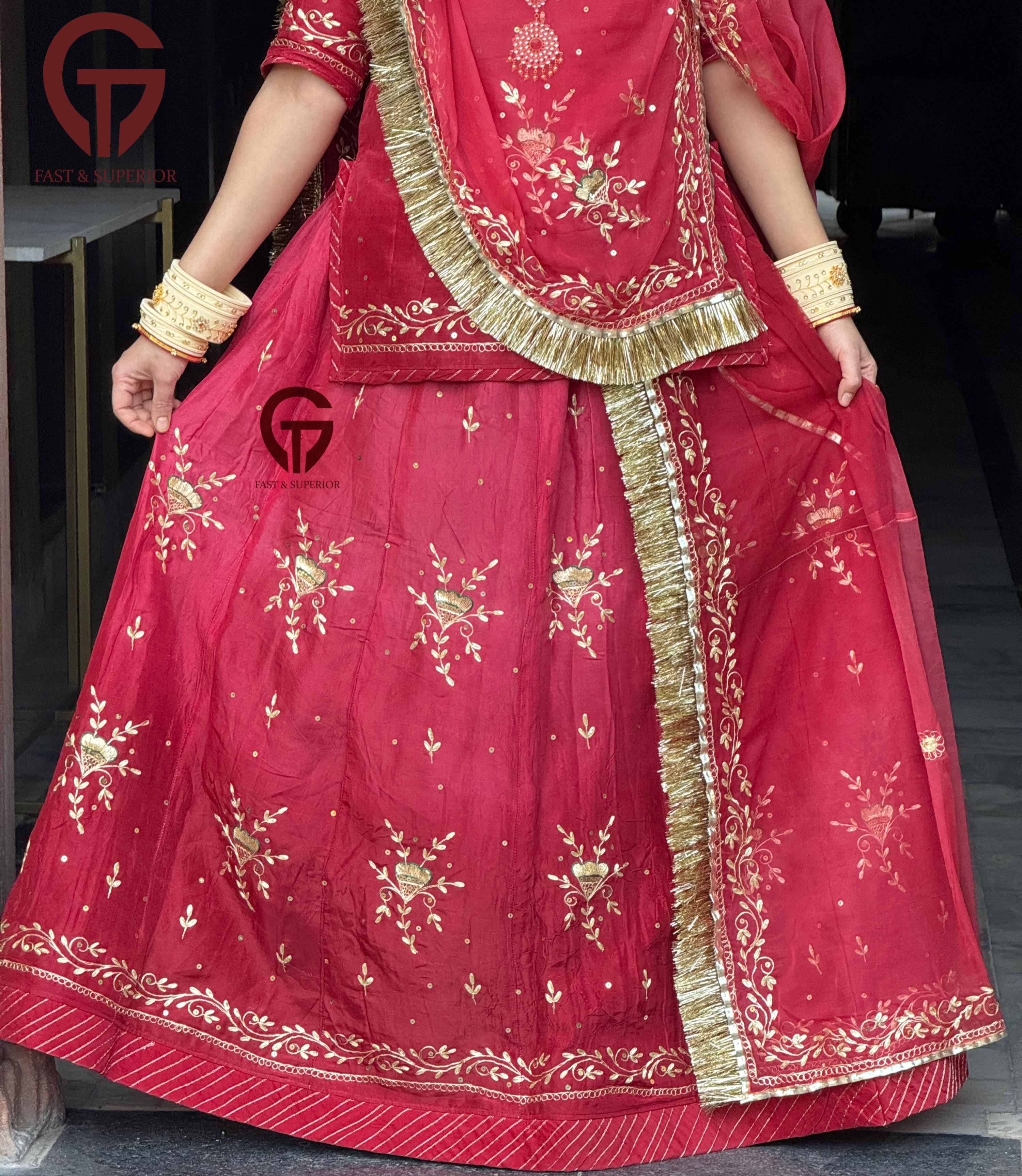 Zari tarai work rajputi poshak